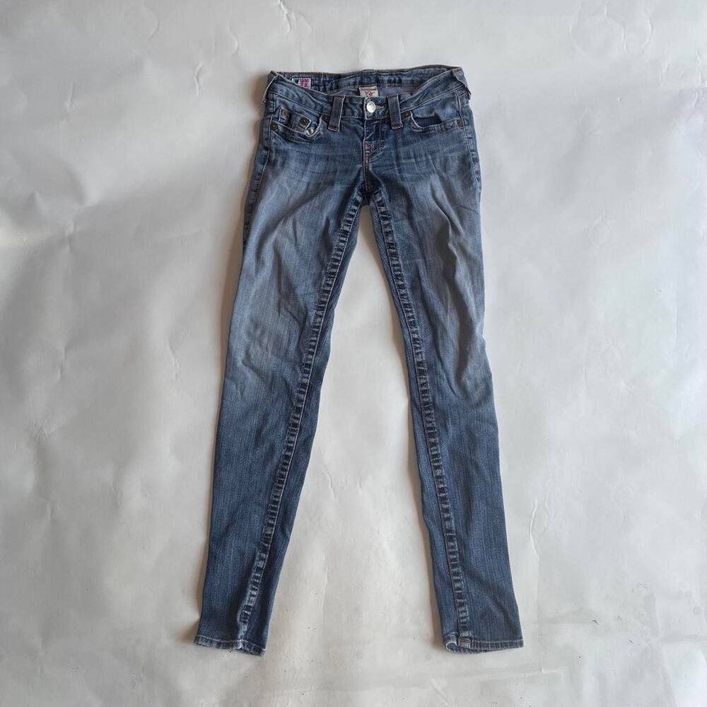 womens true religion low rise skinny jeans size 26 / xs